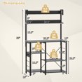 thumbnail image 3 of Gymax Hutch Bakers Rack w/LED Light 2 Anti-toppling Kits Charging Station for Kitchen Black, 3 of 10