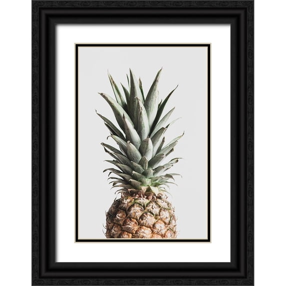 Artographie Studio 23x32 Black Ornate Wood Framed with Double Matting Museum Art Print Titled - Pineapple Natural