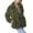 Army Green, variant on Women's Long-Sleeved Hooded Winter Warm Plush Jacket, Cozy Fleece Lined Outerwear Coat for Cold Weather Protection and Casual Style,Army Green,L