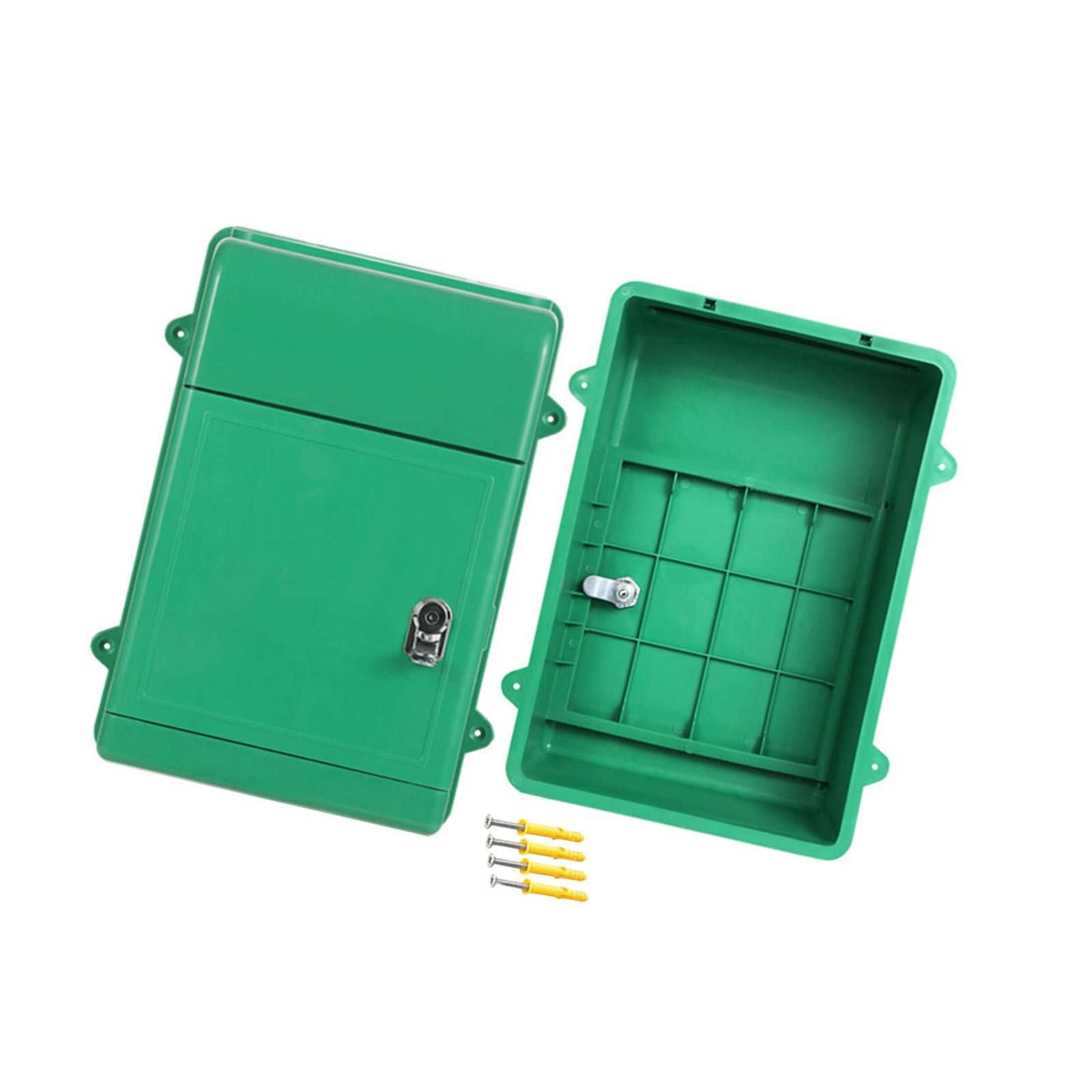 Baoblaze Wall Mount Mailbox Back Hollow Letter Box for Office Building Outdoor Street Green