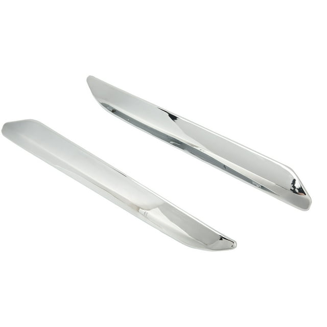 Front Bumper Trim, Silver Front Bumper Strip ABS Left Right 2pcs Easy Installation For Car