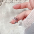 thumbnail image 3 of Qarigey Anillo abierto con letras mayúsculas de cobre, anillos portátiles para interiores y exteriores, joyería para fiestas y discotecas, regalo de Ropa, zapatos y accesorios Miscelánea Letra W Qarigey AP0276-23, 3 of 5