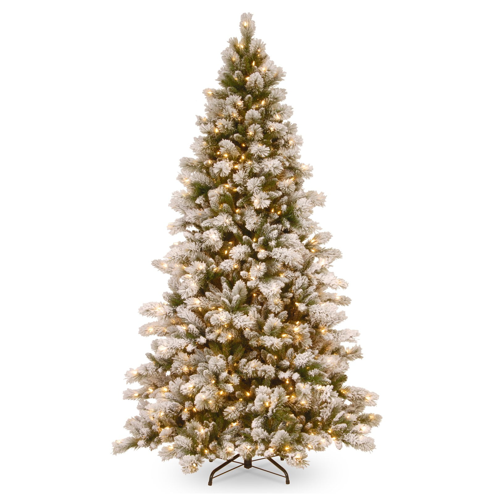 National Tree Company Clear Prelit Incandescent Green Flocked Full 