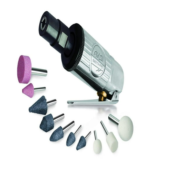 Miniesmeriladora Neumática AKSI 1/4' con Accesorios ESM-1/4K-02-AK