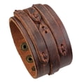 thumbnail image 1 of punk de doble capa, cinturón, cuero , , fabricación de s de motociclista Zulema Pulseras del abrigo, 1 of 8