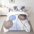 thumbnail image 2 of Homewish Retro Dahlia 7-Piece Twin Bedding Sets,Geometric Striped Bedding Comforter Set,White Blue Brown Sheet Sets For Men Women,Breathable Home Decor, 2 of 8