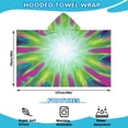 thumbnail image 2 of Colorful Tie Dye Burst Pattern Hooded Bath Towel，50"x30" for Ages 3 To 12 Kids, Quick Dry Lightweight Soft Microfiber Hood Beach Towel Cover Up for Kids, 2 of 7