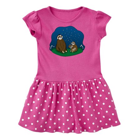 

Inktastic Summer Sloths With Fireflies Gift Toddler Girl Dress