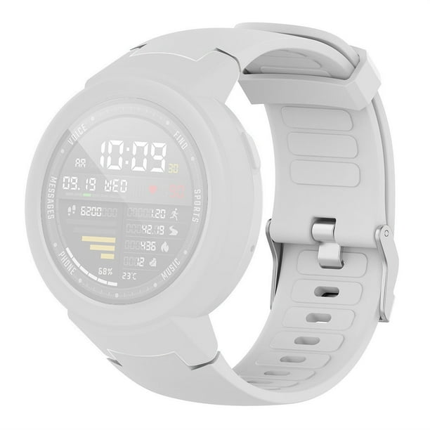 Correa de reloj de silicona + funda protectora de TPU para reloj juvenil Amazfit | Muñequera deportiva ajustable | Ajuste cómodo | Banda de reemplazo segura | Se adapta a muñecas de 5.51"-8.46"