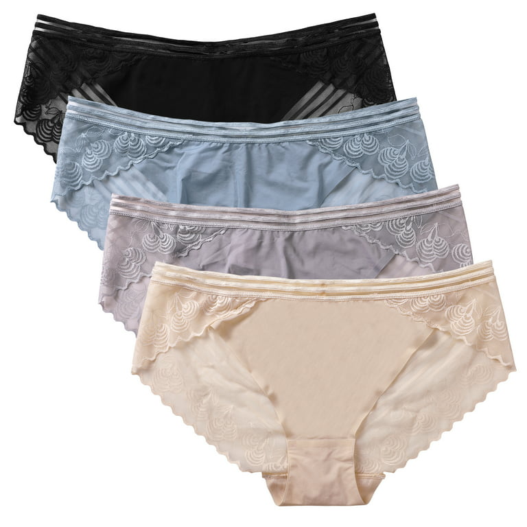 Charmo Women's Lace Bikini Panties Nylon Underwears Lady Sexy Lace