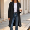 thumbnail image 4 of PBFRDSJ Warm Button Front Peacoat Jacket Notched Lapel Collar Long Sleeve Peacoat for Street Office Business, 4 of 8