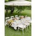 thumbnail image 5 of 54x80 Inch Outdoor Tablecloth with Umbrella Hole Zipper Rectangle Bee Love Rectangular Tablecloths Outside Waterproof Daisy Eucalyptus Leaves Rustic Gray Plaid Patio Table Cover for Picnic Party, 5 of 8