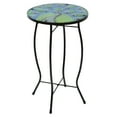 thumbnail image 4 of Northlight 19" Blue and Green Peacock Glass Patio Side Table, 4 of 4