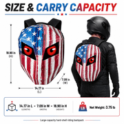 Gelrova 19-inch Programmable LED ABS Hard Shell Motorcycle Backpack Multicolor