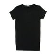 thumbnail image 2 of Ambar Women's V-Neck Side Slit Cotton Tunic T-Shirt, Black,L - US, 2 of 3