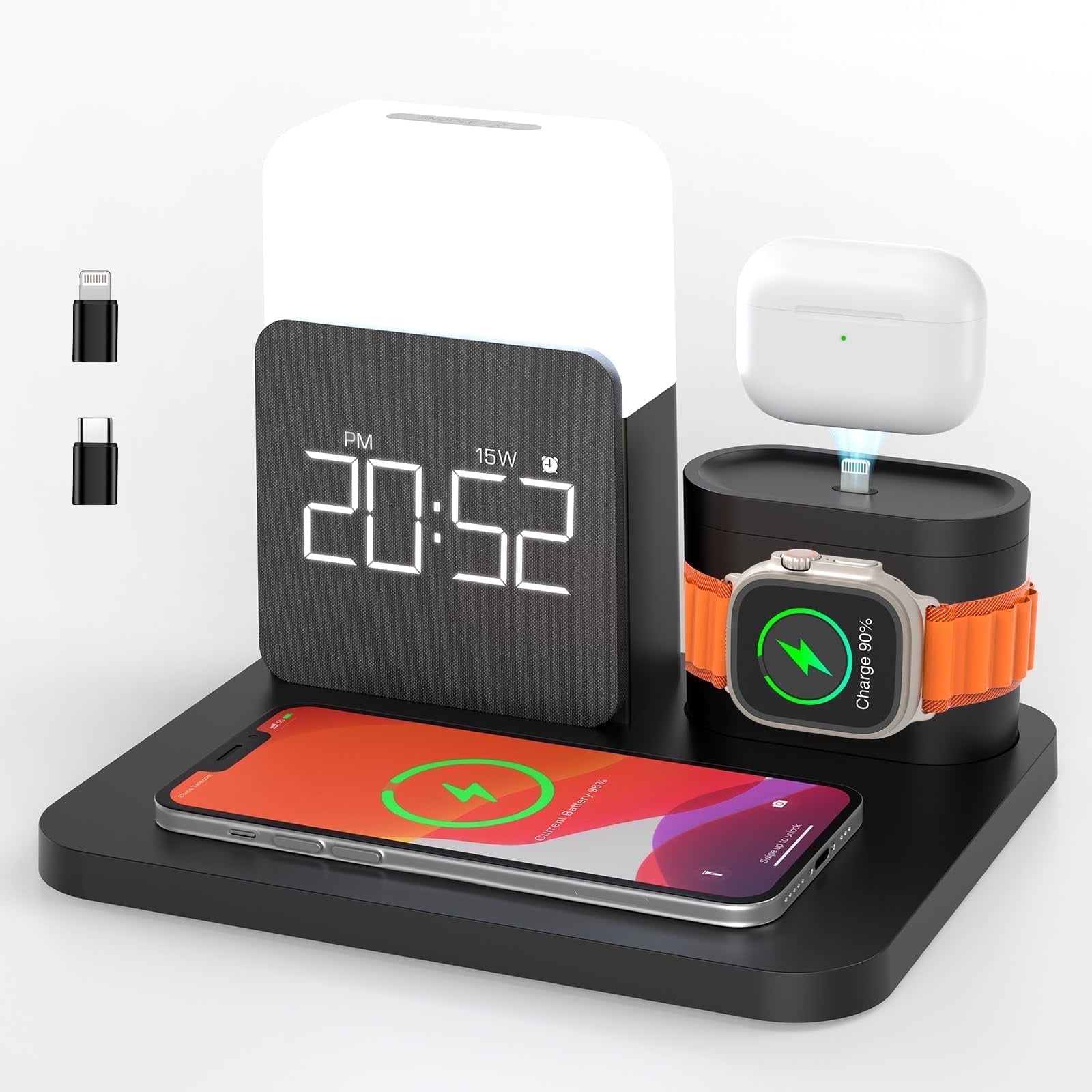 Wireless Charging Station 7 in 1 Compatible for i Phone 17 / 16 / 15 / 14 / 13 / 12 Pro Max, Apple photo Wireless Charging Station 7 in 1 Compatible for i Phone 17 / 16 / 15 / 14 / 13 / 12 Pro Max, Apple
