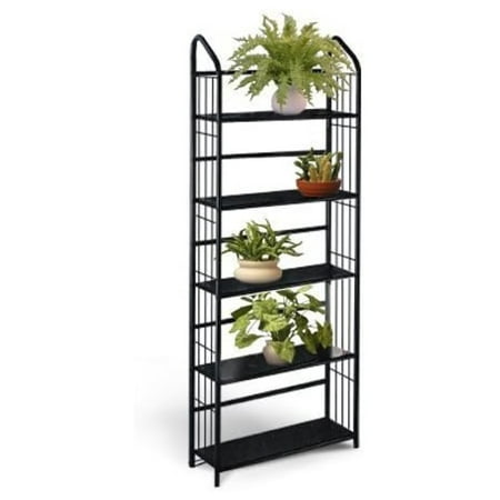 

Black Metal Outdoor Patio Plant Stand 5 Tier Shelf Unit