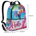 thumbnail image 4 of Lsque Tropical Flamingo Summer Pattern Backpack – School Travel Canvas Daypack with Ergonomic Padded Straps, Multiple Compartments & Leather Handle, 4 of 5