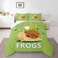 thumbnail image 2 of Erosebridal Green Frog Bedding Sets Queen with Comforter, Cute Snail Duvet Insert, Jungle Animal Decor, Lightweight 3-Piece, 2 of 7