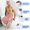 thumbnail image 5 of Colevkie 2 Pcs Men's Quick Drying Bath Skirt & Towel Soft Lightweight Beach Towel Shower Skirt for Spa Sauna Bathroom Absorbent Comfortable Printed Plaids Pattern, 5 of 7