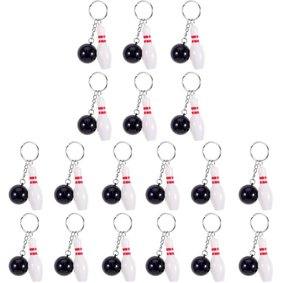 Raindrops 18 pcs   Decorative Bowling Keychains Bag Backpack Hanging Keychains Decors Small Bowling Keychains