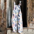 thumbnail image 2 of Idoravan Jumpsuits for Women Cute Floral Graphic Sleeveless Strap Romper Loose Fit Overalls Women Fashion Print Summer Sleeveless Backless Casual Strap Pants Jumpsuit, 2 of 5