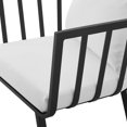thumbnail image 4 of Lounge Chair Armchair, Set of 2, Aluminum, Metal, Steel, Grey Gray White, Modern Contemporary Urban Design, Outdoor Patio Balcony Cafe Bistro Garden Furniture Hotel Hospitality, 4 of 8