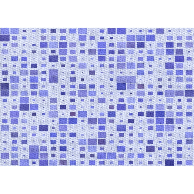 Ahgly Tapis Rectangulaire Lavable en Machine Intérieur Transitionnel Bleu Ciel, 5 Pieds x 7 Pieds