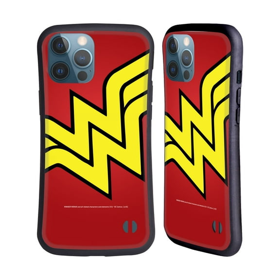 Head Case Designs Officially Licensed Wonder Woman DC Comics Logos Oversized Hybrid Case Compatible with Apple iPhone 13 Pro Max