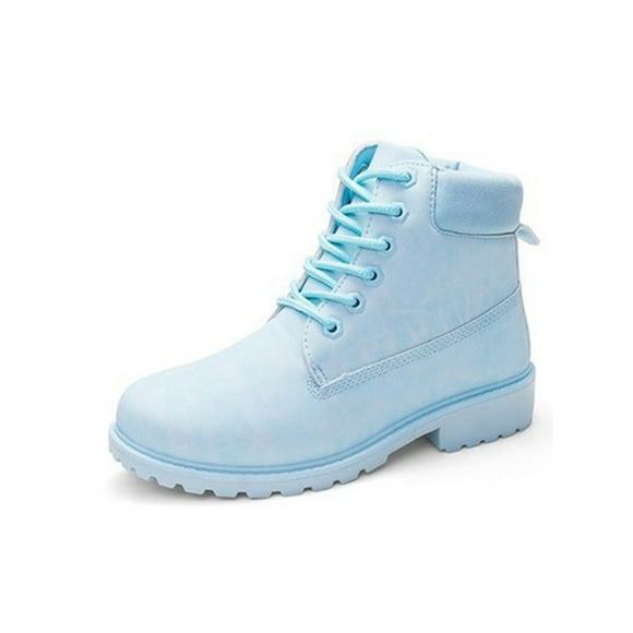 Botines de invierno con forro de felpa para hombre y mujer, botas de combate de media pantorrilla, cómodos, antideslizantes, cálidos, ligeros y con suela dentada.