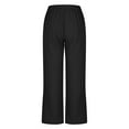 thumbnail image 4 of Summer Women's Pants Under $8 Pants Cotton and Linen Casual Solid Color Drawstring Elastic Waist Long Straigh Pants With Pockets, 4 of 6