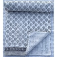 thumbnail image 3 of Grey Leaf Block Print Indian Kantha Quilt Handmade Cotton Bedspread | Natural Colour FloralJaipur Kantha for Home DÃ©cor, 3 of 10
