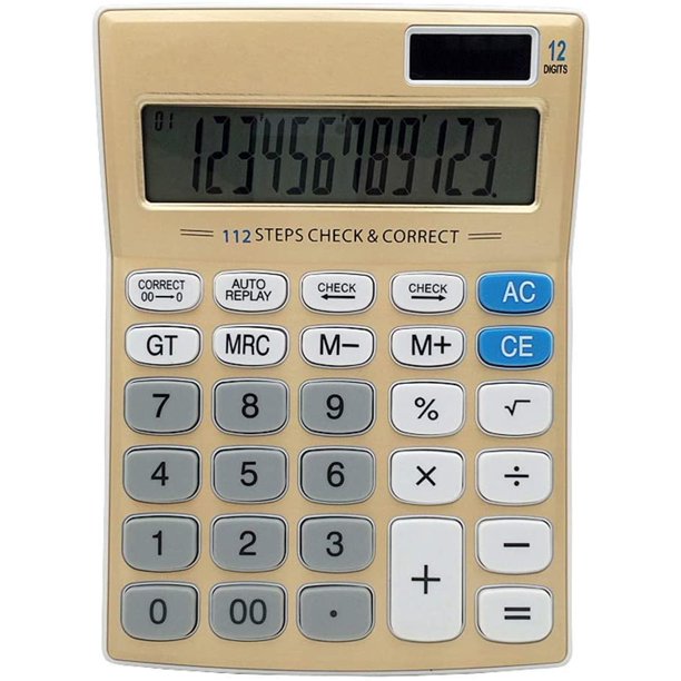 Meichoon Grande Calculatrice de Bureau Solaire y Double Puissance