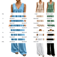 thumbnail image 3 of GILIGEGE Women's 2 Piece Outfit,Vintage Distressed Tie-Dye V-Neck Camisole And Pants Set,Ruffle Peplum Vest Wide Leg Pant Suits,Summer Matching Loungewear,Dressy Casual Vacation Outfits Sky Blue 2XL, 3 of 7