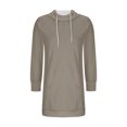 thumbnail image 5 of JURANMO Womens Mini Dresses Drawstring Long Sleeve Casual Hooded Sweatshirt Dress Fashion Fall Tunic Hoodies with Pockets ZC-Brown XL, 5 of 6