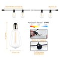 thumbnail image 3 of Guirnalda de Luces para Exterior, 30M ST38 LED Vintage Luces Decorativas, 50+2 Bombillas, Impermeable IP44, Serie de Luces Decorativas LED para Decoraciones Navideñas Patio Jardín Terraza Boda, 3 of 8