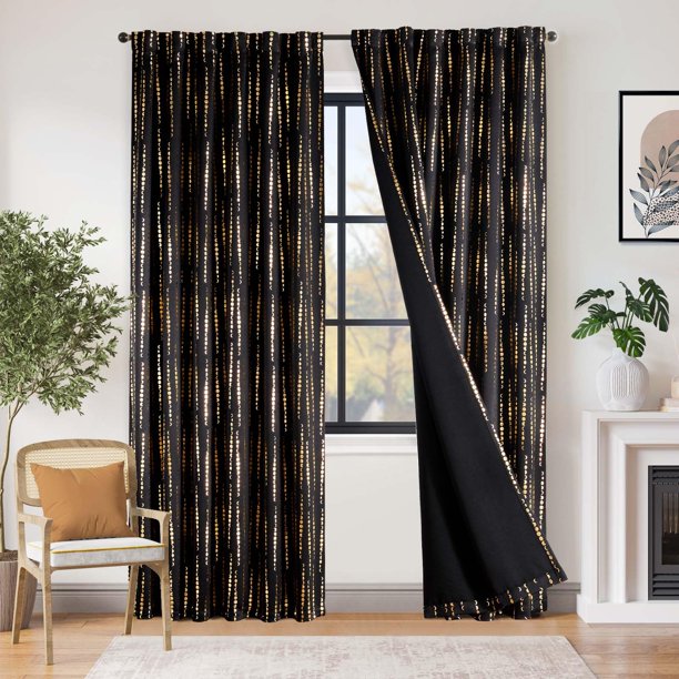 Cortinas Opacas Boho Jinchan 95% Fases Lunares 213x214cm