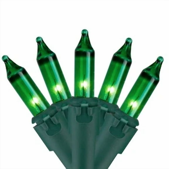 ZYLER- Northlight Set Of 50 Green Mini Christmas Lights 2.5" Spacing - Green Wire