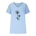 thumbnail image 4 of Shorts pour Femmes, Hauts à Manches Courtes pour Femmes, T-Shirt Décontracté à Manches Courtes Imprimé Col en V, 4 of 4
