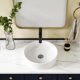 thumbnail image 2 of QinaQin Lavabo sobre encimera de cerámica blanca para baño, fácil de limpiar, sin salpicaduras, compatible con grifería universal, lavabo moderno tipo vessel para tocador, 2 of 7