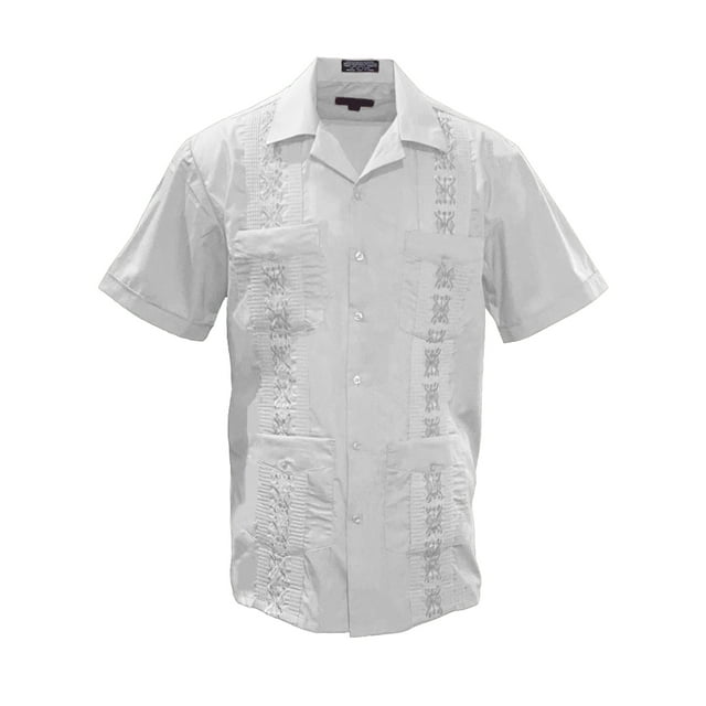 Gravity Threads Chemise d'Été Guayabera pour Homme - Blanc - 2X-très Grand