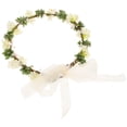 thumbnail image 2 of Tocado floral para boda, diadema, corona para la cabeza, diadema de flores para mujer, accesorios para el cabello para dama de honor, flores de novia para niñas (blanco), 2 of 6