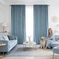 thumbnail image 2 of SNITIE Velvet Curtains 2-Panel Set – Light Filtering Thermal Insulated Drapes, Rod Pocket & Back Tab Design for Living Room, Bedroom, Office, 2 of 7