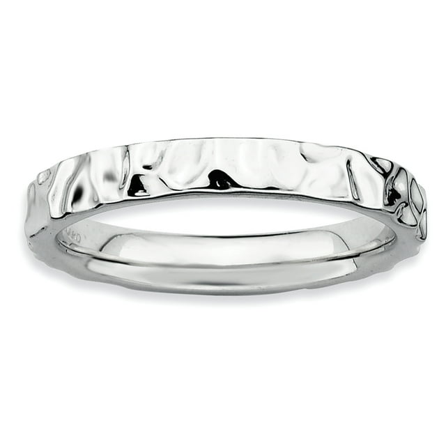 Sterling Silver Stackable Expressions Rhodium Ring Size 6
