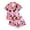 G195 Pink, variant on Likimi Halloween Pajamas For Women Set Lapel Button Down Hallowmas Cartoon Print Short Sleeve Pjs Tops With Shorts Everyday Wear Fashionable Homewear Pink Size L