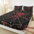 thumbnail image 4 of Feelyou Red Rose Spider Twin Sheet Sets for Couple, Romantic Anniversary Twin Fitted Sheet, Modern Gothic Fashion Flat Sheet, Luxury Bedroom Decor, 3pcs, 4 of 8