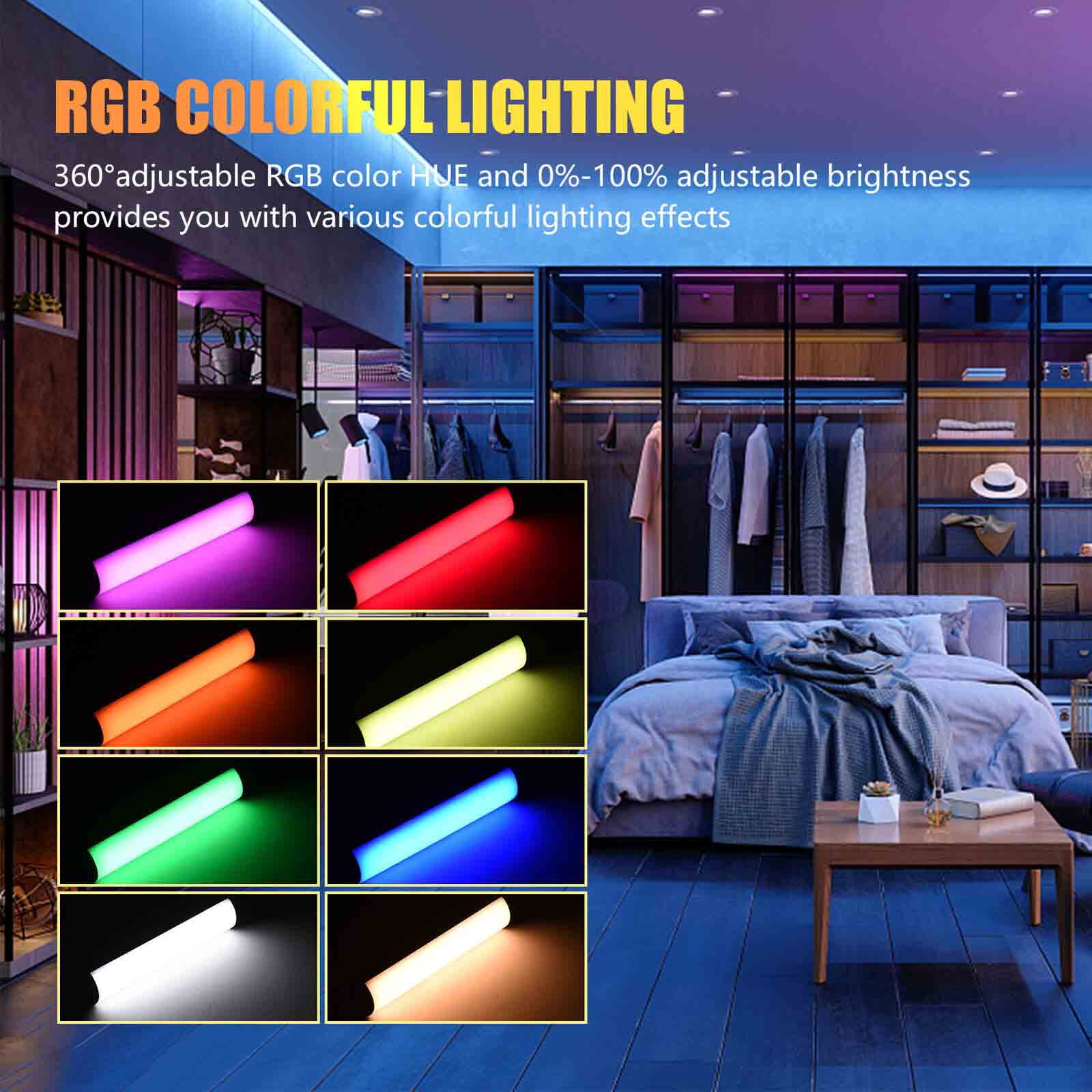Portable W200RGB Tube Light Fill Light Magnetic LED Video Light 2500K-9000K Lamp Rechargeable 3000mAh Tripod