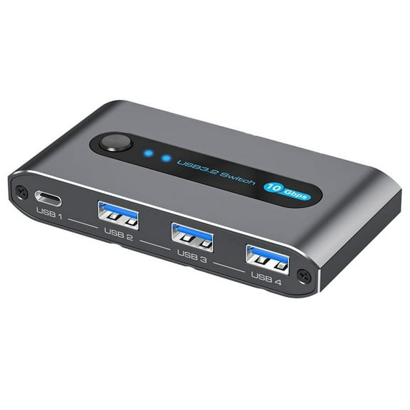 10Gbps USB 3.2 Switch USB C Switch,4 Port USB Switcher for PC Laptop Share Keyboard Mouse Supports USB C Input