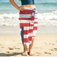 thumbnail image 4 of Girls Beach Sarong Cover Up Wrap Coverups July 4th Stars And Stripes Bathing Suit Skirts Chiffon Lightweight Towel (Free Size, Blue), 4 of 9