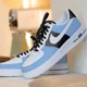 thumbnail image 1 of Air Force 1 Custom Shoes Azure Contrast Blue Black White Black Mens Womens Kids, 1 of 1